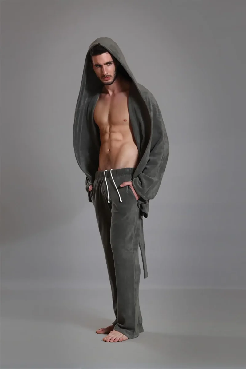 Bathrobe short grey