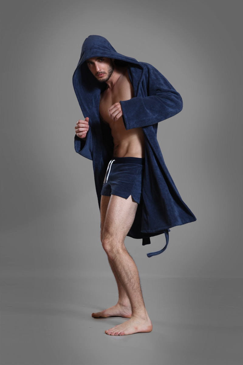 Bathrobe long bleu